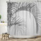 Bovlleetd 180x200cm Rideau de Douche Gris Feuille de Palmier - Ombre de Salle de Bain Plante Grise - Baignoire Étanche Art Déco Avec Crochets