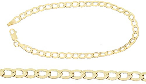 Generisch Hobra-Gold Panzerarmband Gold 585 Armkette 14 Karat Panzer Armband Gelbgold 20,5 cm