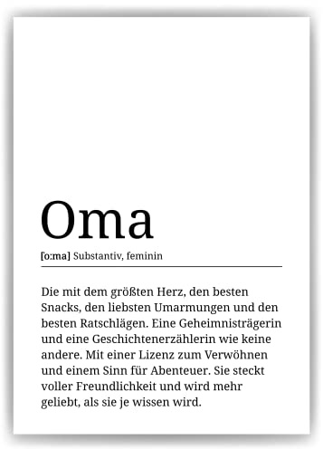 Oma Poster Definition - Geburtstag Großmutter Geschenk - DIN A4