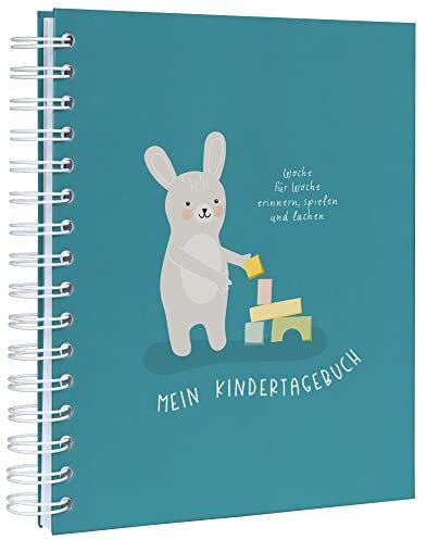 Odernichtoderdoch Mein Kindertagebuch - Tagebuch für Kinder - in edlem Petrol - Hochformat - Hardcover mit Ringbindung - 128 Seiten - 17,6 x 21,6 cm - Deutsch