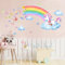 HSDSH Wandtattoo Regenbogen Einhorn Wandaufkleber Schmetterlinge Mädchen Wandsticker Kinderzimmer für Kinderzimmer Babyzimmer Schlafzimmer Wohnzimmer Wanddeko
