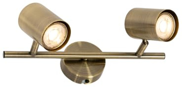 Qazqa Verstellbarer Deckenstrahler, Deckenspot - Jeana - Bronze, max. 35W, Geeignet für LED, 30.5cm, 2-flammig, Ideal als Küche lampe und Wohnzimmerlampe