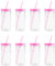 FabFinds Bubble Mason Glass Jars with Lids Cocktail Glasses with Reusable Straw 16ozX8 (P1 Pink)