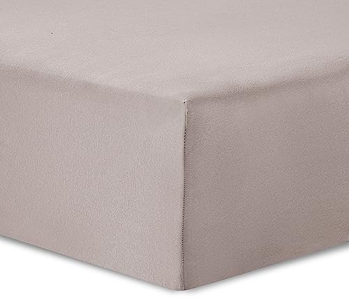 Vision - Jersey-Spannbetttuch – 180 x 200 cm – Farbe: Beige – 100 % Baumwoll-Jersey – Rundumgummizug – 30 cm Spannhöhe