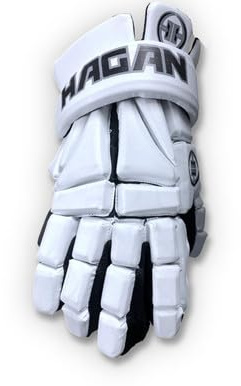 HAGAN H-9.0 Lacrosse Style Player Glove (White, X-Small)