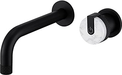 GEBBEM Luxus-Badezimmer-Waschtischarmatur, weit verbreitete 2-Loch-Einhand-Wandmontage-Waschtisch-Mischbatterie