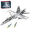 barweer Militär F-18-Trägerjäger Flugzeug Klemmbausteine, WW2 Kampfflugzeug Technik Flugzeuge Modelle, Großes Hubschrauber Bausteine Geschenk Erwachsene (1387 Stücke)