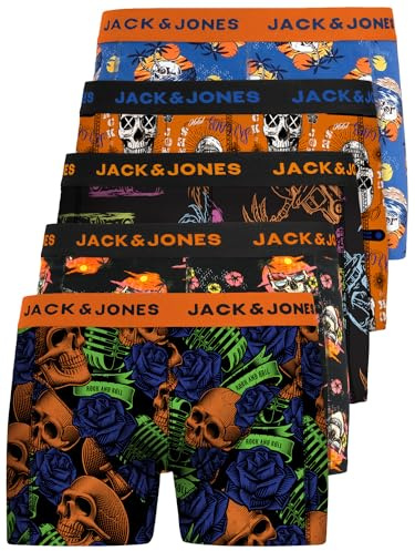 JACK & JONES Herren Unterhosen 5er Set Pack Männer Boxershorts Weiss schwarz blau grau Trunks 12204864