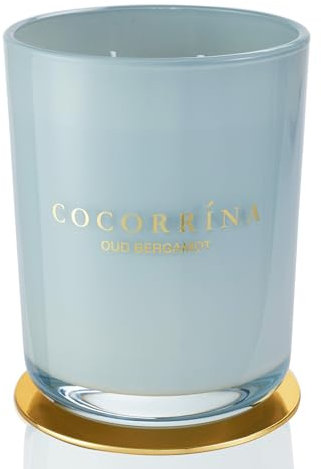 Cocorrína Candle Duftkerze im Glas - Oud Bergamotte, Brenndauer bis zu 46 Stunden mit 2 Dochten, Natürliche Soja-Kerze, Weihnachten Geschenk Kerze, 420g