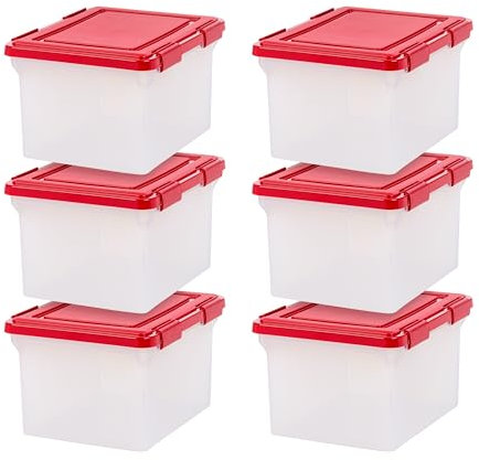 IRIS USA WeatherPro Aufbewahrungsbox für Licht und Girlande, mit Einsätzen, 6 Stück