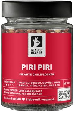 Bremer Gewürzhandel Piri-Piri, geschrotet, Chili Gewürz mit scharfer Note, Chiliflocken, 60g im Glas