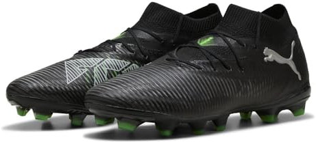 PUMA Future 8 Pro FG/AG, Zapatillas de fútbol Unisex Adulto, Black Silver-Fluo Green, 42 EU