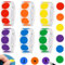 qingmeng 3000Stück Klebepunkte Bunt 25mm Runde Punkt Aufkleber Markierungspunkte Selbstklebend Sticker Ablösbar Klebeetiketten Glue Dot Rot Orange Grün Lila Blau Gelb für Geschenk Bäckereien Umschläge