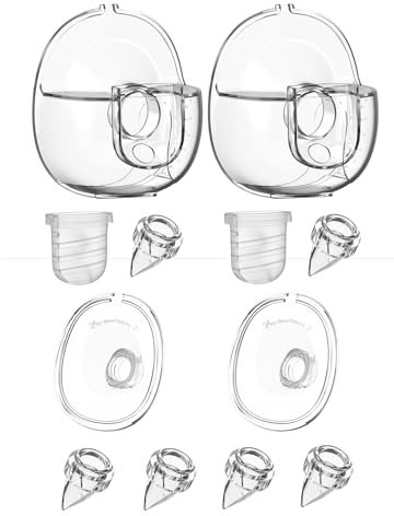 Breast Pump Parts Flange Shield 24mm Duckbill Valve Silicone Diaphragm Milk Collector Cup Set Overall Replacement Accessories Compatible with Lansinoh NCVI Nuliie NICEGREEN Life S32, 2 Packs 12 Pcs