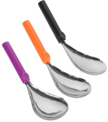 Alipis 3st Schaufelkürbis Ananasentkerner Kürbiskugeln Kürbiskern Löffel Zum Schnitzen Von Kürbissen Butternusskürbis-schaufel Kernentfernungsschaufel Für Kürbis Kürbisschäler Edelstahl