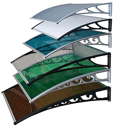 Baldacchino trasparente anteriore e posteriore per esterni, per garage, porta, balcone, finestra, 60 x 60 cm, 120 x 100 cm