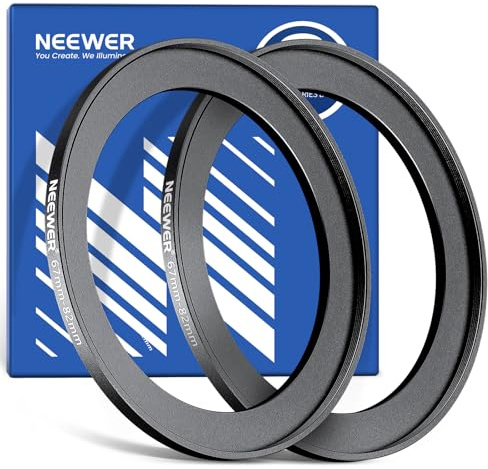 Neewer 67-82mm Step Up Ring Adapter (2 Pack) with Cleaning Cloth, Ultra Slim Aluminum Alloy Lens Filter Adapter Ring for 67mm Camera Lens to Use 82mm Filter