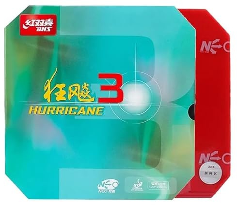 GAREGEAR DHS Hurricane 3 Neo Table Tennis Rubber (Black H38 T2.1)