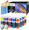 Artecho Metallic Acrylic Paints Set 20 Colors 2 Ounce/59ml with 10 Art Brushs, Non Toxic, Acrylic Paint Kit for Canvas, Crafts, Glass, Clay, Wood, Fabric, Leather&Rock