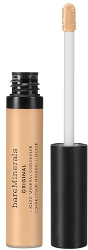 bareMinerals ORIGINAL Liquid Mineral Concealer - Aufhellendes Augen-Makeup | Hautglättende vegane Formel hellt Augenringe auf & mildert feine Linien. Aufbaubare mittlere Deckkraft, cremiges Gefühl