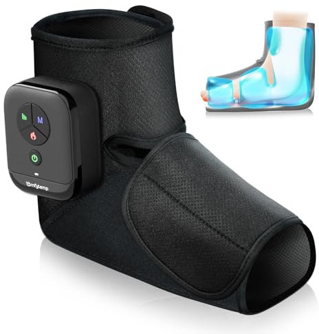 Comfytemp Kabelloses Fußmassagegerät Luftkompression Massage mit 2500mAh Akku,Fußsohlenheizung mit DIY Kontrolle per App und Knopfdruck für Knöchel,Ferse,Sohle,Fußrücken für beide Füße(1 Stück)
