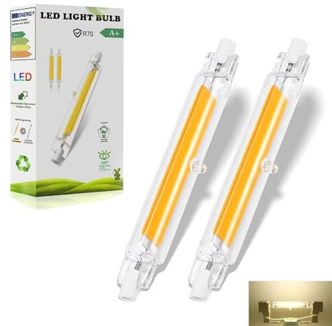 R7S LED 78mm Dimmbar, 10W LED Lampen Ersatz für 100W J78mm Halogenstab, R7S LE D COB Glühbirne Naturweiß 4000K, 1000LM Kein Flackern, 360°Abstrahlwinkel LE D Stab, 2PCS