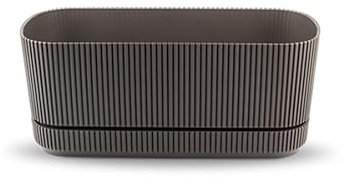 KONZEPT Petite jardinière pour balcon avec soucoupe – Jardinière de balcon de 3 l en plastique résistant aux intempéries, idéale pour rebord de fenêtre, jardin, intérieur et extérieur