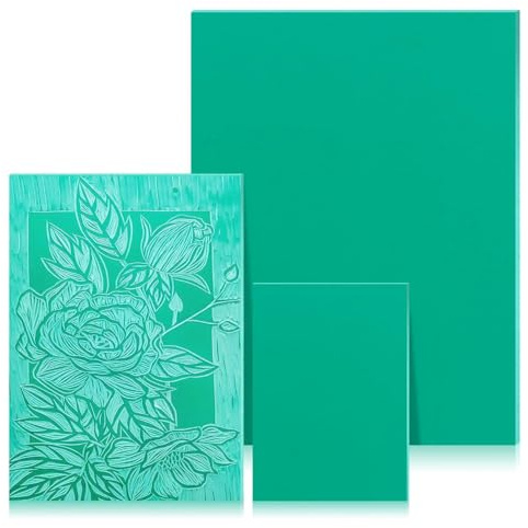 Nuyoah Gummistempel Schnitzblöcke Linoldruck Platte Set Stempelgummi Umweltschonendem Linoleum Platte Sicherheit Präzises Drucken für Druckgrafiken Kunsthandwerk DIY Projekt (1A4+1A5+1A6)