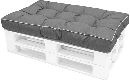 Spatium Palettenkissen, 100% abnehmbar Bezug wasserdicht, UV-beständig, Outdoor/Indoor Palettenauflage Palettenpolster Palettenmöbel (Sitzkissen 120x60, Anthrazit)