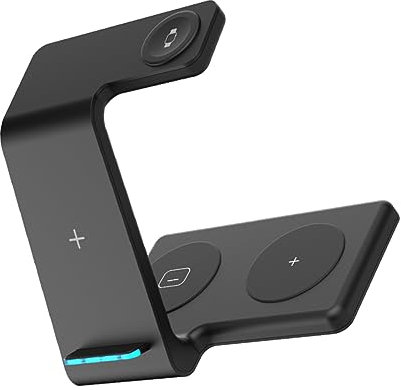 LABRIMP Caricabatterie Wireless Dock 4 in 1 Stazione Di Ricarica Veloce Supporto Per Telefono E Orologio