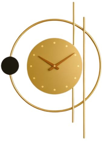 Luxaliving Wanduhr – Moderne Goldene Uhr -Wanduhr Gold Wanduhr Gold Metall ohne Zahlen - Rund 50 cm