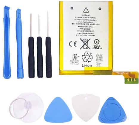 Touch5 - Batteria di ricambio compatibile con iPod Touch 5 di 5a generazione gen 616-0619, 1030 mAh, 3,7 V, 3,8 Wh con strumento di installazione
