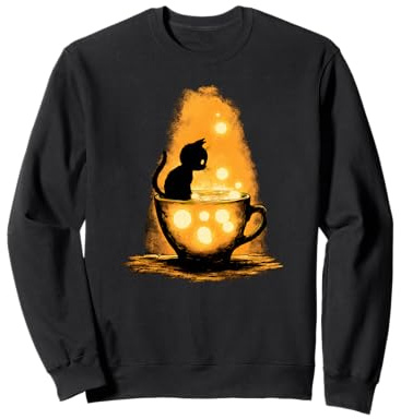 Cat in a Teacup of Light Surreal Vintage Dreamcore Art Sweatshirt