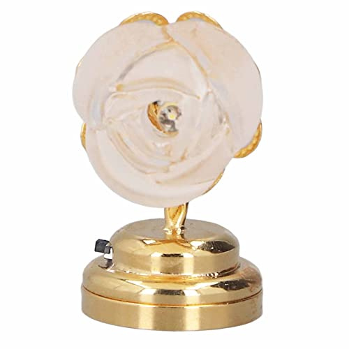 BSTCAR Puppenhaus-Wandlampe, Maßstab 1:12, Niedliche Miniatur-Rose, LED-Wandleuchte, Figuren, DIY-Dekoration, Zubehör für Puppenhaus