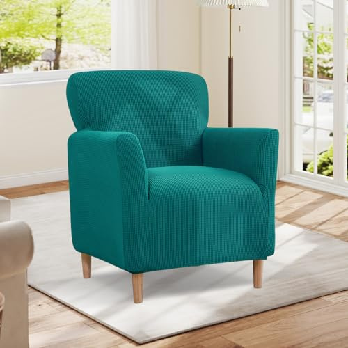 Bocguy Sesselbezug, High Stretch Sofa Überzug 1 Sitzer, Sesselbezug Stretch, Weicher Sesselschoner Mit Armlehne Sitzbezug, Sofabezug Möbelschutz, Couchüberzug Waschbare(Dunkelgrün)