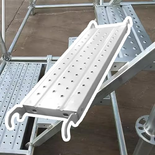 Piattaforma antiscivolo per ponteggi, in acciaio, per scale da 90 a 180 cm, dimensioni personalizzabili, scalini per ponteggi