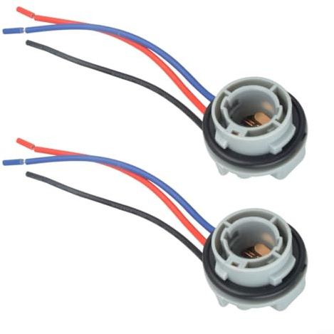 SageFurned 2er Set 1157 Glühbirnenfassung Kabelbaum für Brems- und Blinklicht P21 4 BAY15D Passend für 1016 1053 1152 1154 1158 1493 2057 3497 7528