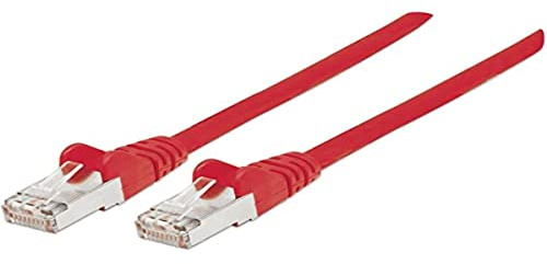 Intellinet Network Patch Cable, Cat7 Cable/Cat6A Plugs, 1.5m, Red, Copper, S/FTP, LSOH / LSZH, PVC, RJ45, Gold Plated Contacts, Snagless, Booted, Polybag