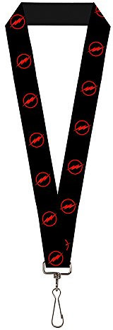 Buckle-Down Lanière – 2,5 cm – Logo Flash inversé Noir/Rouge Porte-clés, Multicolore, Taille Unique Femme