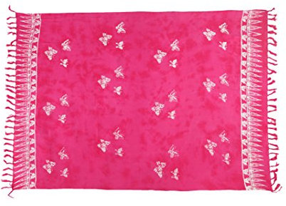 Ciffre Riesen Sarong Ca 170cm x110cm Pareo Wickelrock Wickeltuch Badeunterlage Saunatuch Schal Loop Wickeltuch Wickelkleid Schmetterling Pink