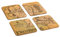 Lot de 4 sous-verres en bois Le Seigneur des Anneaux - Motif carte de la Terre du Milieu