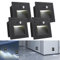 Arotelicht 4er LED Treppenlicht/Treppen-Leuchte mit Bewegungsmelder Kaltweiß 6000K LED Wandleuchte Stufenlicht Beleuchtung Lampe Alu 230V IP65 wasserdicht eckig, Schwarz für Garten, Terrasse, Treppen