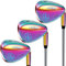 LAZRUS Hochwertiges geschmiedetes Golf-Wedge-Setfür Herren – 52 56 60 Grad Golf Wedges + gefräste Schlagfläche für mehr Spin – tolles Golfgeschenk (Rainbow, Rainbow 3 Wedges)