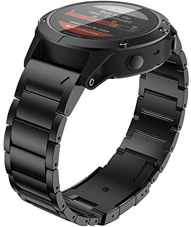 ANBEST Kompatibel mit Fenix 7X/Fenix 6X Pro/5X Plus Armbänder, 26mm Titanlegierung Armbänder Schnelle Veröffentlichung Armband für Garmin Fenix 6X/5X/3/3HR(Schwarz)