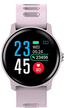 hmjsmj Bluetooth 4.0, IP68 Waterproof Activity Tracker 1.3 inches, IPS color screen, heart rate, blood pressure, sleep, calories, monitor, step counter Pink