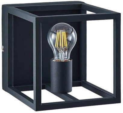 Lindby Wandleuchte, Wandlampe Innen Meron (Modern) in Schwarz aus Metall (1 flammig E27) - Wandstrahler Wandbeleuchtung Schlafzimmer/Wohnzimmer Wohnzimmerleuchte