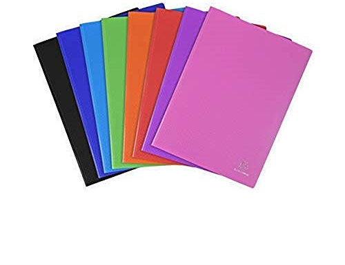Exacompta 8860E Sichtmappe Opak PP blickdicht, 24 x 32 cm, für DIN A4, 60 Kristallhüllen, hohe Transparenz, 1 Stück, farbig sortiert