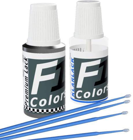 F1COLORS Lackstift Set 2x20ml für Opel 176 ARGONSILBER Inkl.6x Tupfer #79