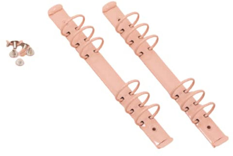 Craftelier - Set mit 2 6-Ring-Ordner-Mechaniken | Größe ca. 22,7 cm - Ringdurchmesser 3,3 cm - Ringabstand 1,9 cm | Enthält 8 BefestigungsKlammern | Farbe Baby-Rosa