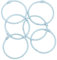 Craftelier - Set mit 6 Metallringen zum Binden, ideal für Scrapbooking und Basteln, Ringe für Alben, Notizbücher, Planer oder Tagebücher, Größe Ø 45 mm, Babyblau